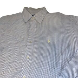 Ralph Lauren Gingham Dress Shirt Long‎ Sleeve Button Down Classic Fit Mens M